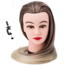 Mannequin Head for Hairstyling Practice with Table Clamp