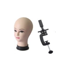 Mannequin Doll Head For Wig And Adjustable Clamp Table Holder