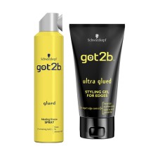 Got2b Glued Blasting Freeze Spray 300ml & Gel black tube 150ml combo