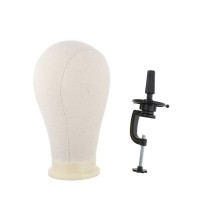Mannequin Canvas Block Head With Adjustable Table Clamp Stand