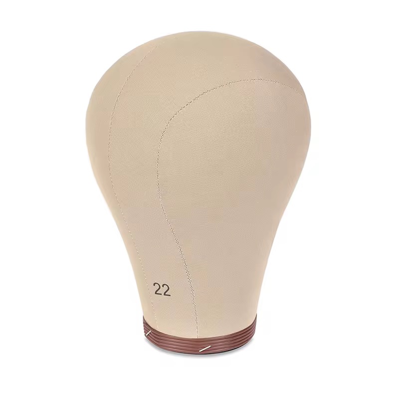 White Canvas Block Mannequin Head - Professional Wig Styling & Display Head